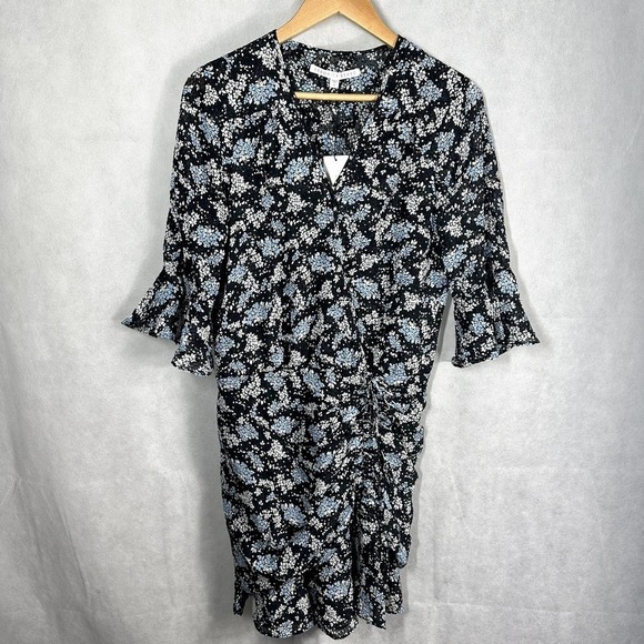 Veronica Beard The Sean Dress Silk Size 8 Black Multi - Picture 1 of 13
